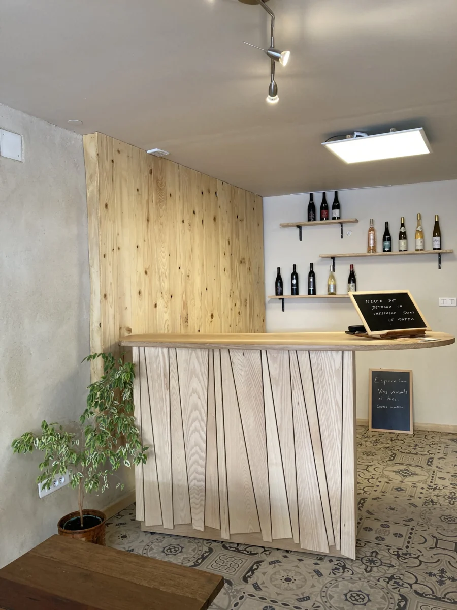 Comptoir de dégustation en Frêne et Chêne